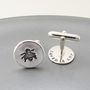 Silver Bee Cufflinks With A Secret Message, thumbnail 2 of 3