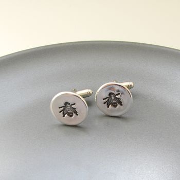 Silver Bee Cufflinks With A Secret Message, 3 of 3