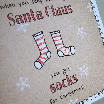 When Stop Believing Christmas Card; Socks, 3 of 4