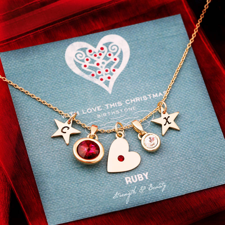 Design Your Own Christmas Birthstone Charm Necklace, 1 of 12