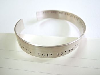 Mens Personalised Latitude Longitude Silver Bracelet, 2 of 6