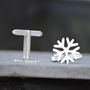 Snowflake Cufflinks In Sterling Silver, thumbnail 2 of 5