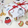 Dress Up A Penguin Christmas Wrapping Paper, thumbnail 8 of 12