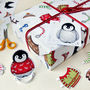 Dress Up A Penguin Christmas Wrapping Paper, thumbnail 2 of 12