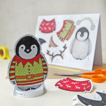 Dress Up A Penguin Christmas Card, 10 of 12