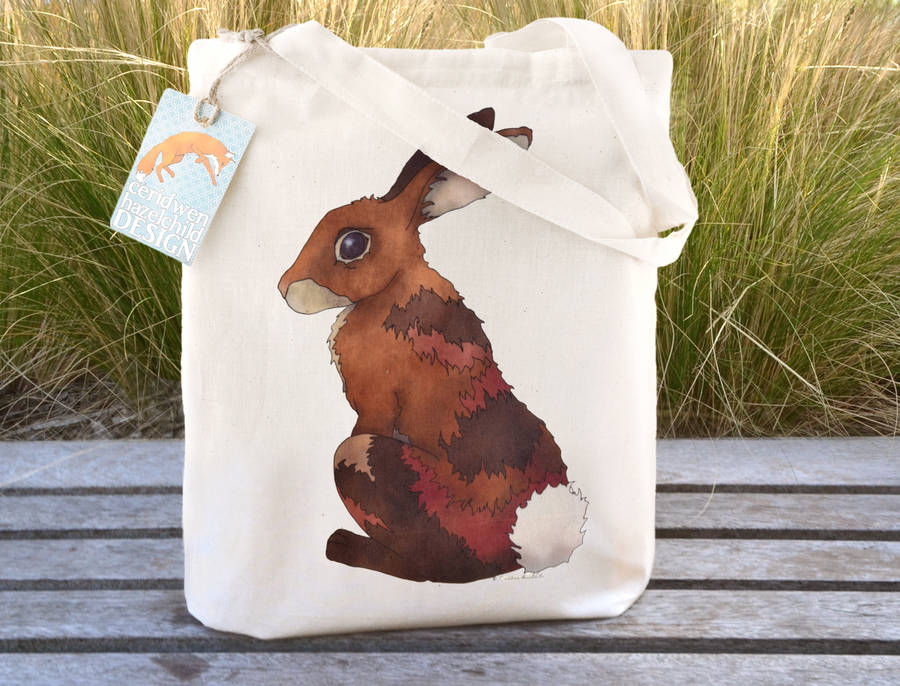 bunny rabbit cotton tote bag by ceridwen hazelchild design