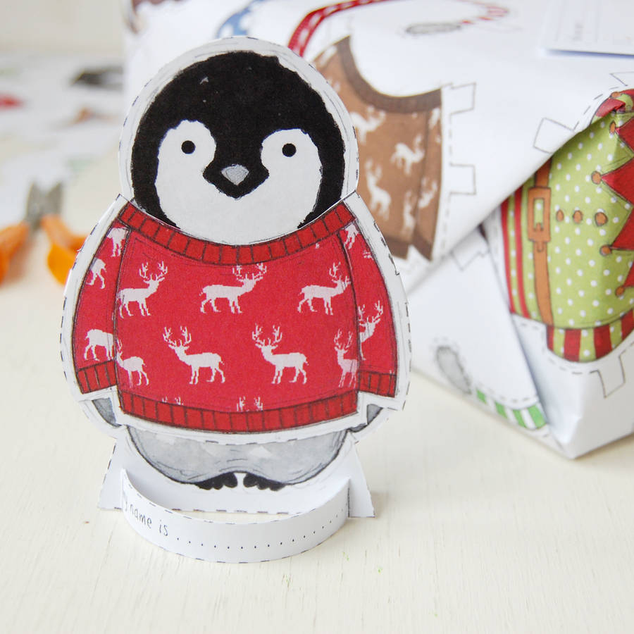 Dress Up A Penguin Christmas Card By Clara And Macy | notonthehighstreet.com