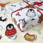 Dress Up A Penguin Christmas Wrapping Paper, thumbnail 1 of 12