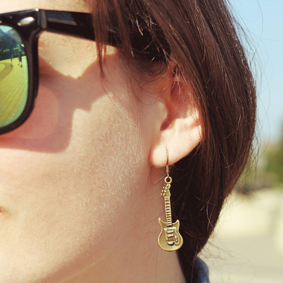 guitar earrings by