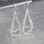 Hammered Silver Triple Triangular Drop Earrings, thumbnail 1 of 5