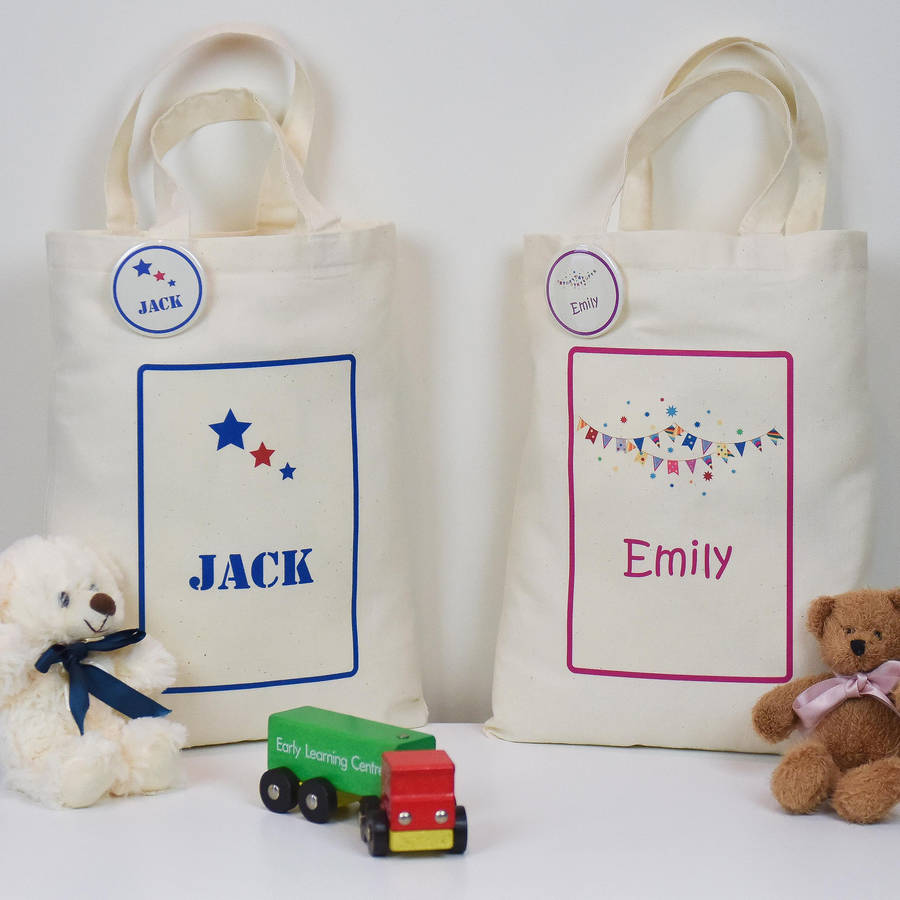 personalised 'children's mini tote bag' and badge by andrea fays ...