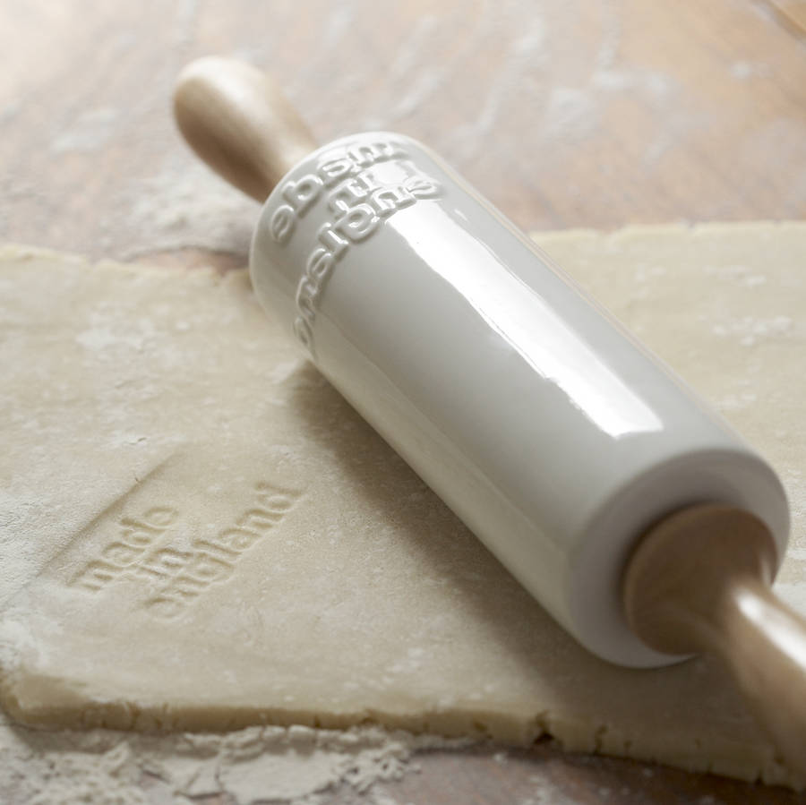 'made in england' rolling pin by kathleen hills
