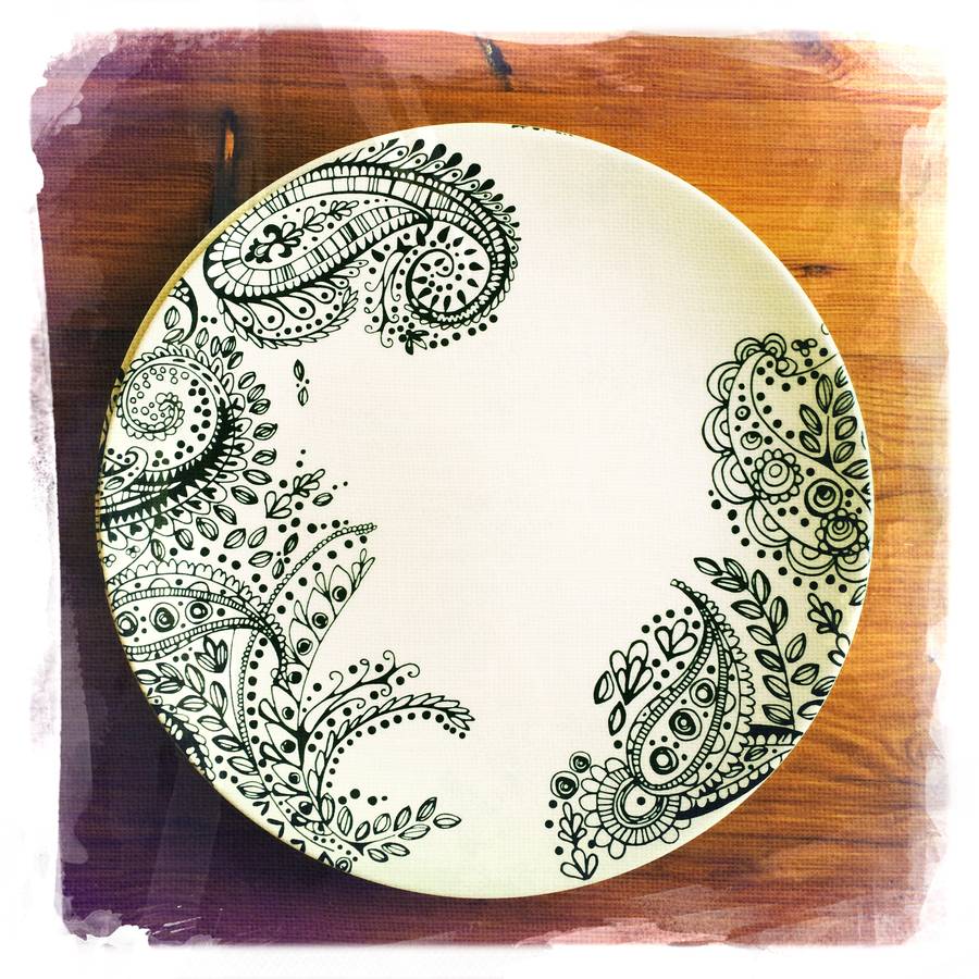 paisley dinner plate gift set by victoria mae designs