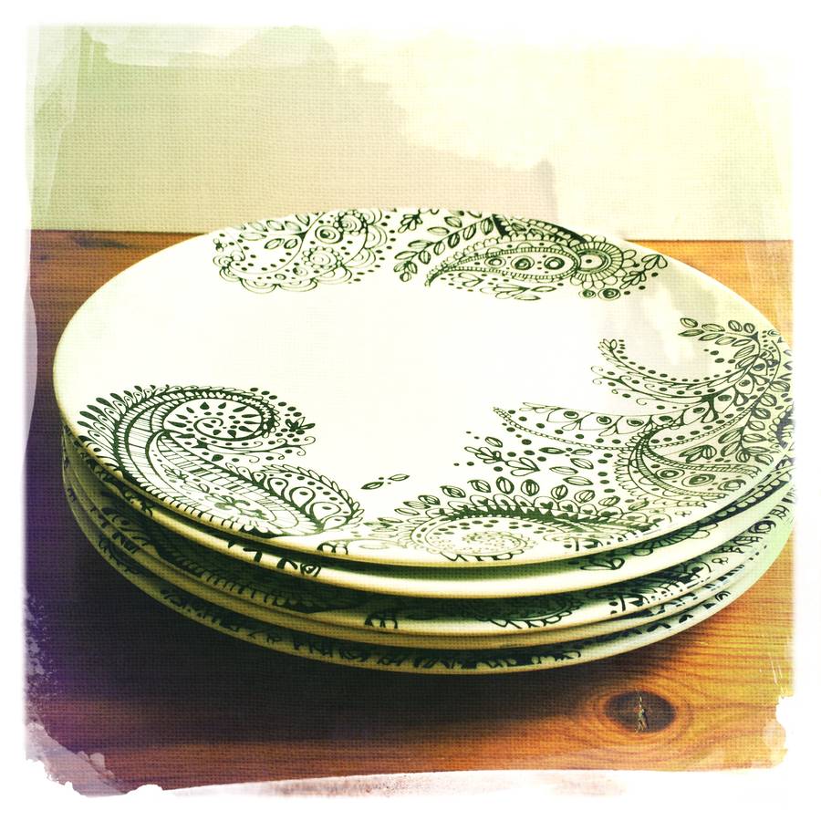 paisley dinner plate gift set by victoria mae designs