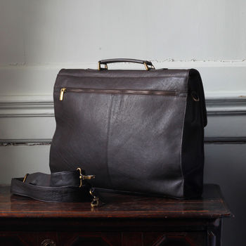 Men's Leather Briefcase With Shoulder Strap, 6 of 7