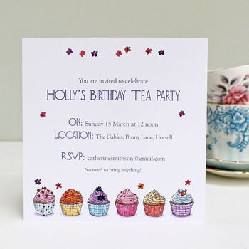 Personalised Cupcake Party Invitations, 4 of 5