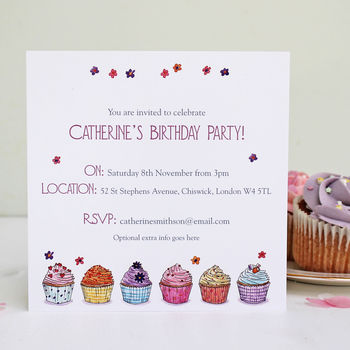 Personalised Cupcake Party Invitations, 5 of 5
