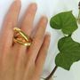 Gold Orbit Ring With Gypsy Set Diamond, thumbnail 2 of 2