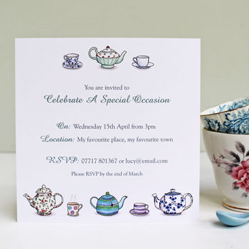 Personalised Tea Party Invitations, 6 of 6