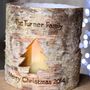 Personalised Festive Birch Bark Candle Holder, thumbnail 1 of 2