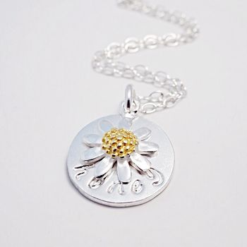 Silver Name And Daisy Necklace, 4 of 6