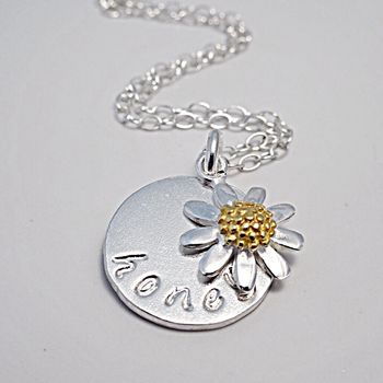 Silver Name And Daisy Necklace, 2 of 6
