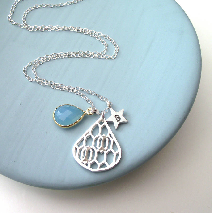 geometric drop and star necklace by zelda wong