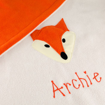 Fox Personalised Baby Blanket, 3 of 4