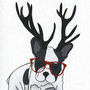 Illustrated French Bulldog Deer Blank Card, thumbnail 2 of 2
