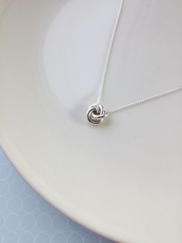Eternity Knot Solid Silver Large Pendant, 3 of 5