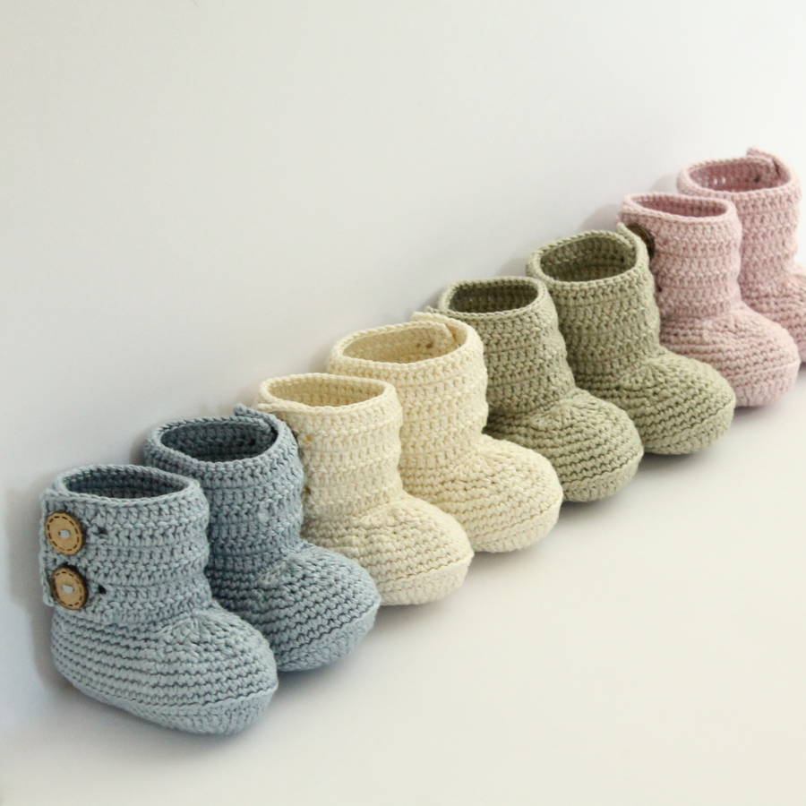 hand crochet baby boots by attic | notonthehighstreet.com