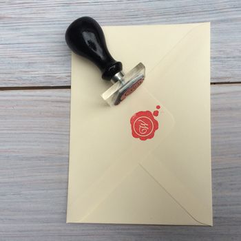 Wax Seal Style Monogram Rubber Stamp, 4 of 4