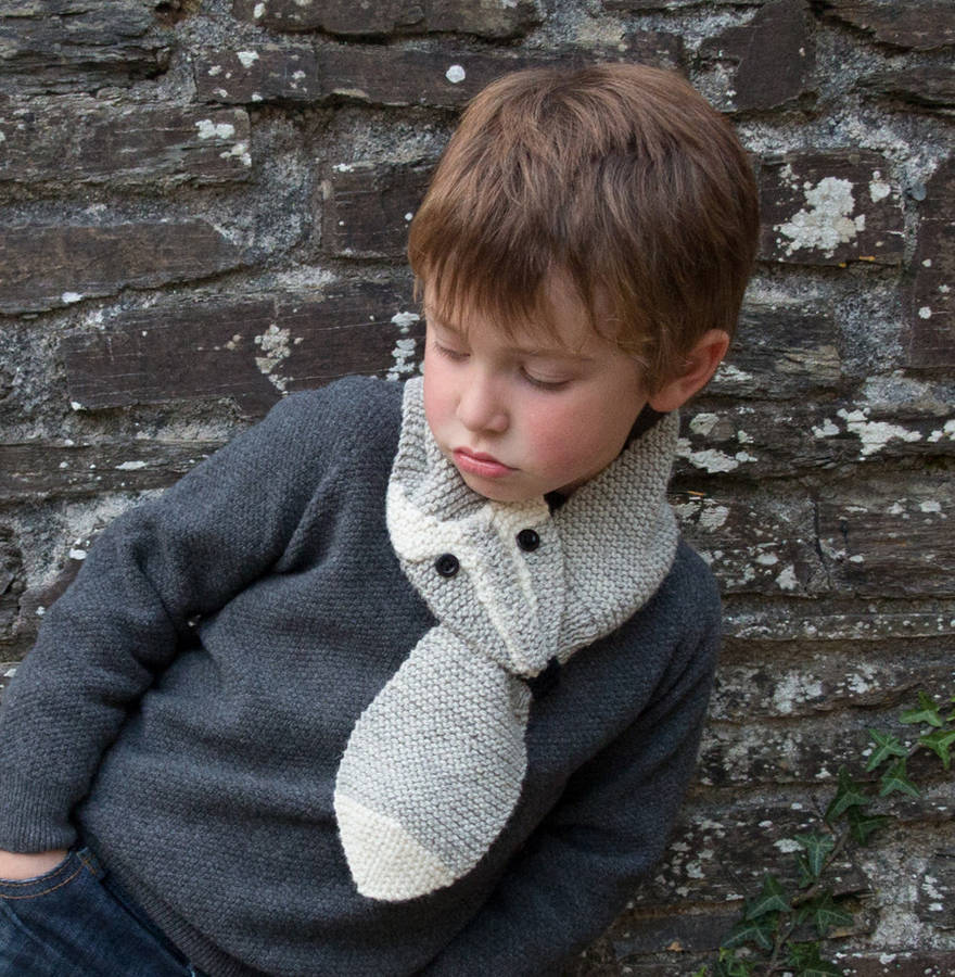 Child's Squirrel Knitted Scarf, 1 of 2