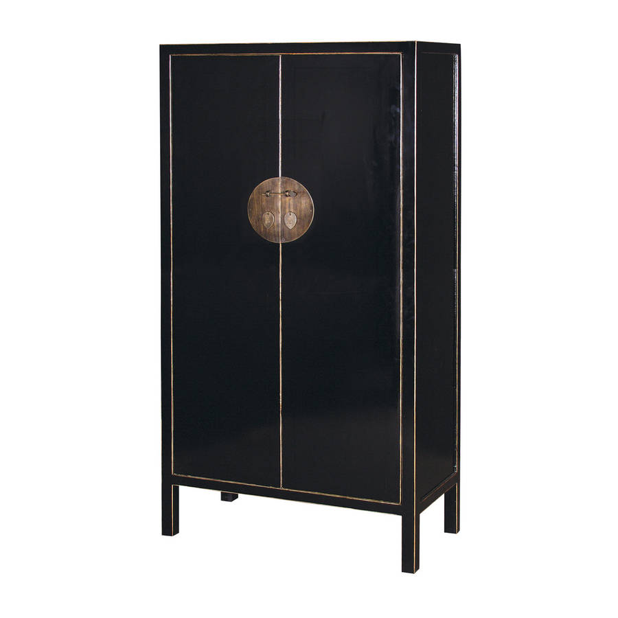 Oriental Lacquered Wardrobe In Black By Out There Interiors
