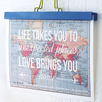 'Life Takes You' Personalised Map Print, 3 of 5
