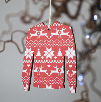 Christmas Jumper Decoration Tag Set By Little Pieces ...