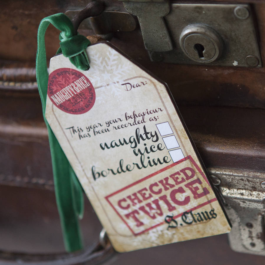 Naughty Or Nice Tag By Little Pieces