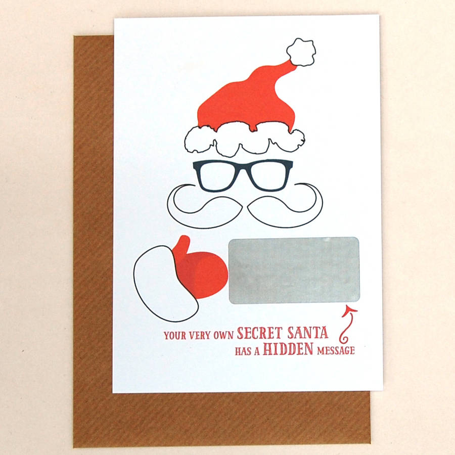 Hidden Message Secret Santa Christmas Card By AFewHomeTruths 