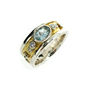 Silver And Gold Vermeil Blue Topaz Drum Ring, thumbnail 1 of 4