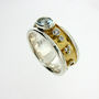 Silver And Gold Vermeil Blue Topaz Drum Ring, thumbnail 2 of 4