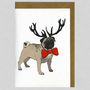 Illustrated Tan Pug Deer Blank Card, thumbnail 1 of 2