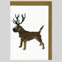 Illustrated Grizzle Border Terrier Deer Blank Card, thumbnail 1 of 2