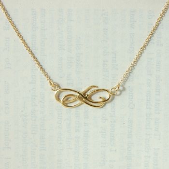 Gold Plated Love Letter Scroll Necklace, 3 of 4