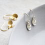 Brushed Leaf And Freshwater Pearl Earrings, thumbnail 7 of 12