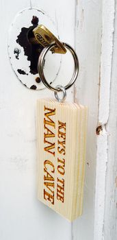 'Keys To The Man Cave' Keyring Can Be Personalised, 4 of 5