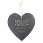Mr And Mrs Personalised Slate Heart, thumbnail 2 of 2