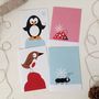 Penguin, Robin, Ant And Ladybird Christmas Card Pack, thumbnail 1 of 5
