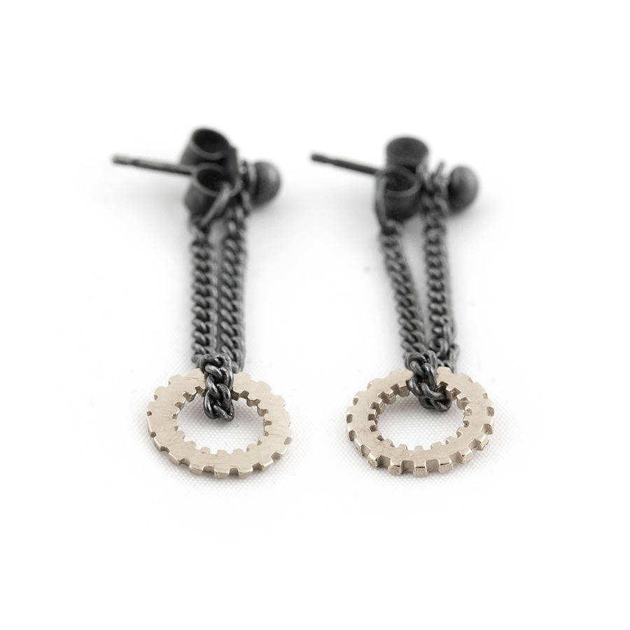 Silver And Black Earrings By Laura Adele Jewellery