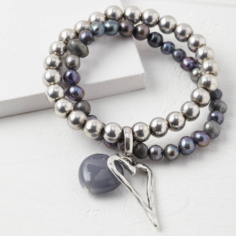 double strand freshwater pearl bracelet by evy designs