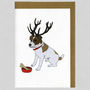 Illustrated Jack Russell Deer Blank Card, thumbnail 1 of 2